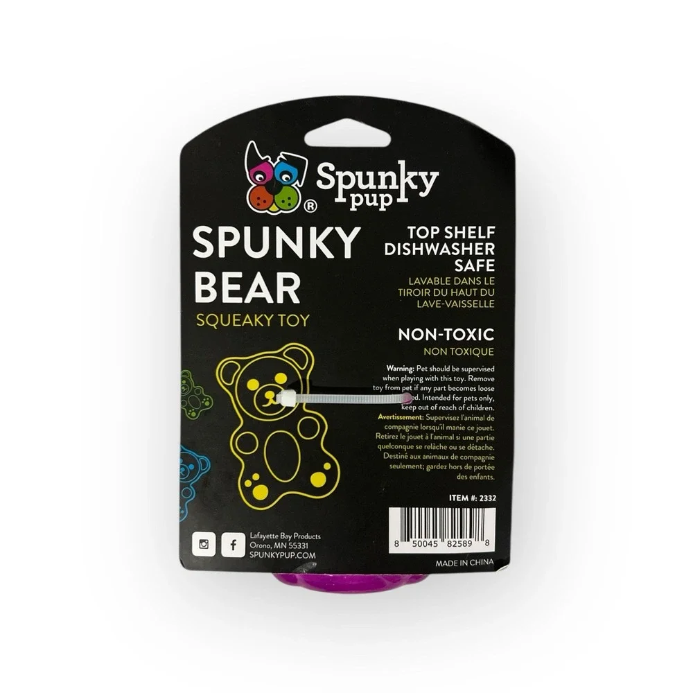 Spunky Bear Interactive Squeaky Dog Toys Gummy Bear Shape Crazy Bounce Dishwa